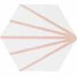 Lily Hex Hexagon Blush Rose Line 22.8cm x 19.8cm Wall & Floor Tile