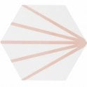 Lily Hex Hexagon Blush Rose Line 22.8cm x 19.8cm Wall & Floor Tile