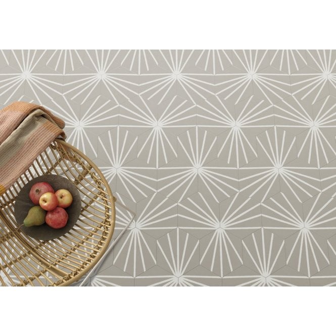 Lily Hex Hexagon Clay 22.8cm x 19.8cm Wall & Floor Tile