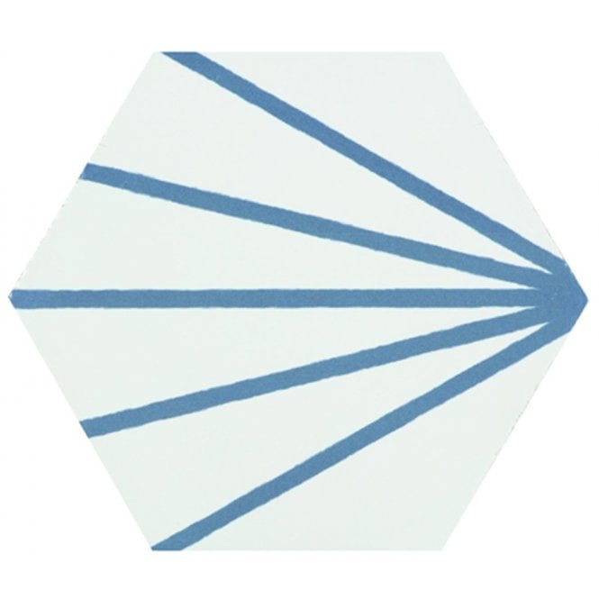 Lily Hex Hexagon Denim Line 22.8cm x 19.8cm Wall & Floor Tile