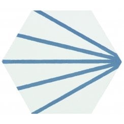 Lily Hex Hexagon Denim Line 22.8cm x 19.8cm Wall & Floor Tile