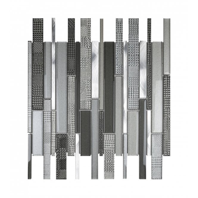 Linear Grey 30cm x 30cm Mosaic Tile