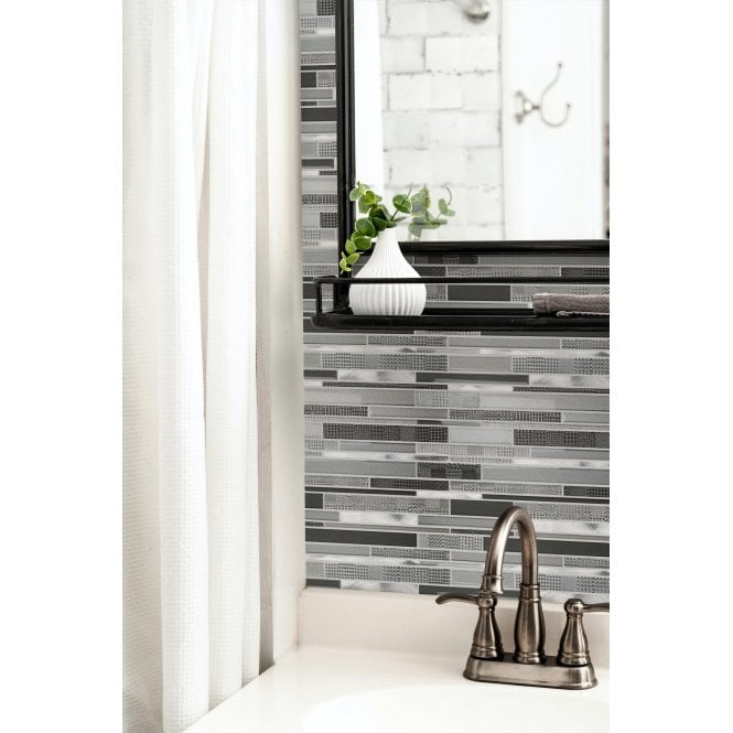 Linear Grey 30cm x 30cm Mosaic Tile