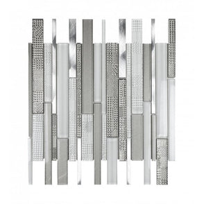 Linear White 30cm x 30cm Mosaic Tile