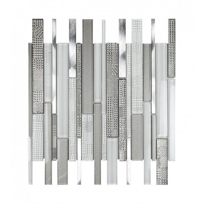 Linear White 30cm x 30cm Mosaic Tile