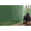 Lisbon Crackle Emerald Green Glazed 10cm x 30cm Wall Tile