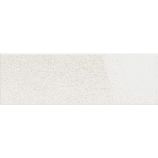 Lisbon Crackle White Glazed 10cm x 30cm Wall Tile