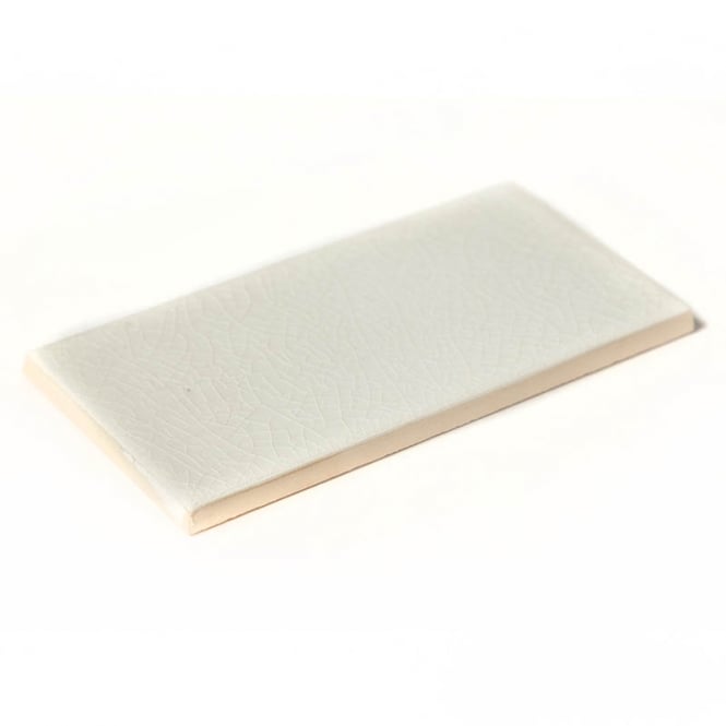 Lisbon Crackle White Glazed 7.5cm x 15cm Wall Tile