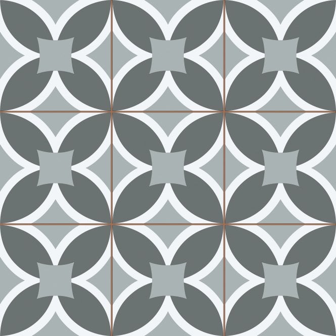 Lisbone Black Grey 45cm x 45cm Wall and Floor Tile
