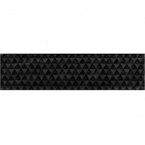 Loft Brick Black High Gloss Decor 6.5cm x 26cm Wall Tile
