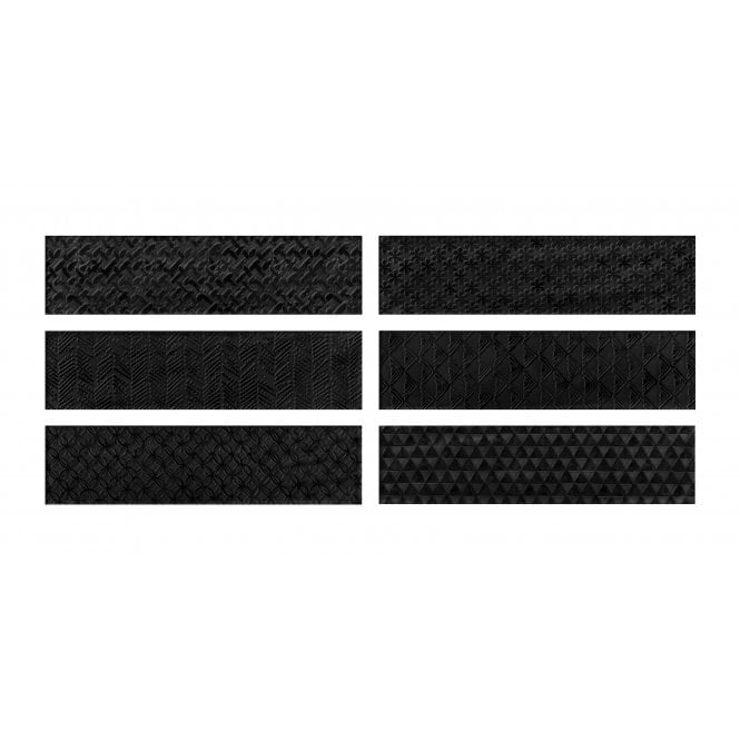 Loft Brick Black High Gloss Decor 6.5cm x 26cm Wall Tile