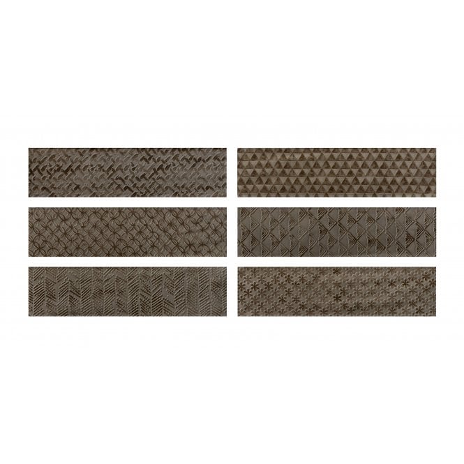 Loft Brick Brown High Gloss Decor 6.5cm x 26cm Wall Tile