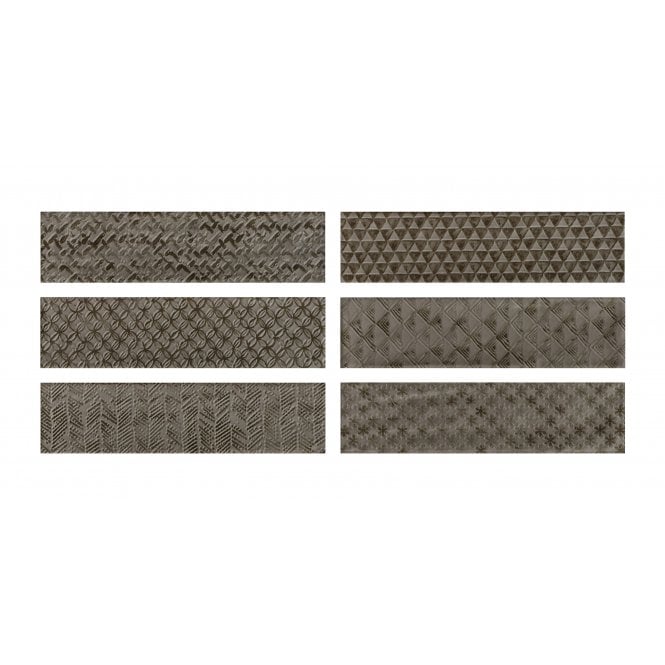 Loft Brick Greige High Gloss Decor 6.5cm x 26cm Wall Tile