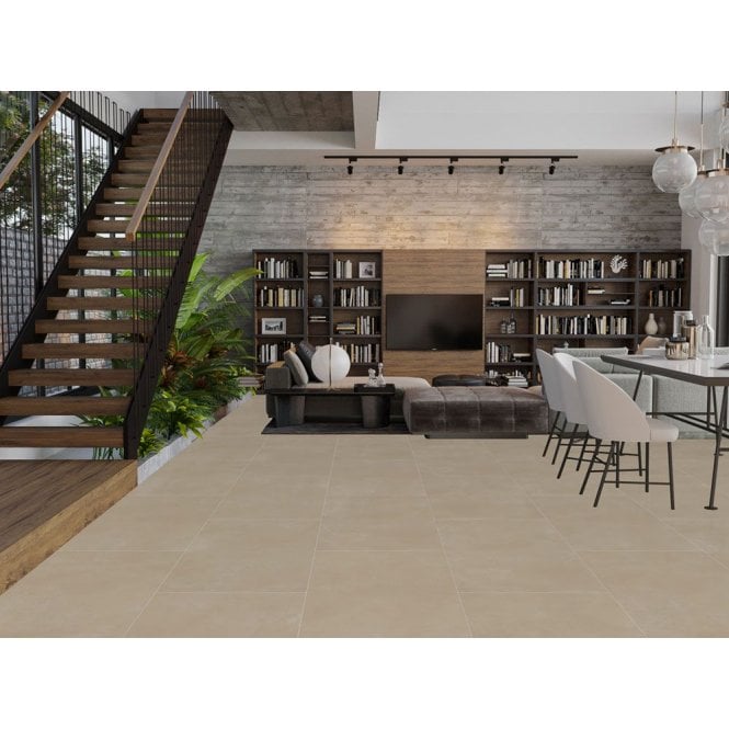 Luna Sand Porcelain 60cm x 120cm Wall and Floor Tile