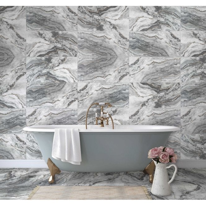 Lux Crystal Dark Grey 60cm x 60cm Wall & Floor Tile
