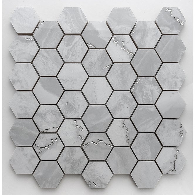 Lux Crystal Light Grey 30cm x 30cm Mosaic Tile