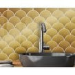 Lux Gold Fan Gloss (7.1cm x 6.1cm) 29cm x 29.6cm Mosaic Tile