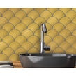 Lux Gold Fan Matt (7.1cm x 6.1cm) 29cm x 29.6cm Mosaic Tile