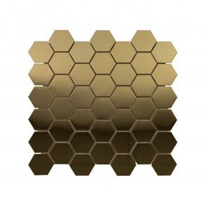 Lux Gold Hexagon Gloss (4.8cm x 4.8cm) 30cm x 30cm Mosaic Tile