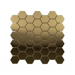 Lux Gold Hexagon Gloss (4.8cm x 4.8cm) 30cm x 30cm Mosaic Tile