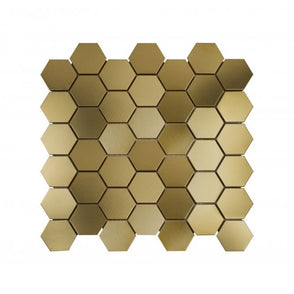 Lux Gold Hexagon Matt (4.8cm x 4.8cm) 30cm x 30cm Mosaic Tile