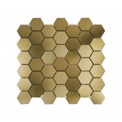 Lux Gold Hexagon Matt (4.8cm x 4.8cm) 30cm x 30cm Mosaic Tile