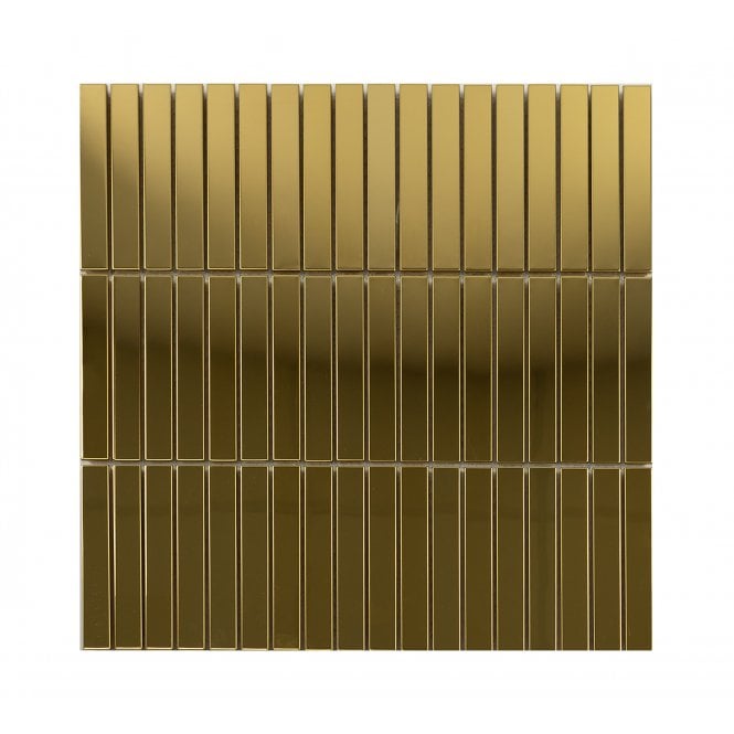 Lux Gold Mini Kit Kat Gloss (1.5cm x 9.8cm) 30cm x 30cm Mosaic Tile