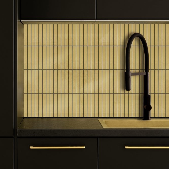 Lux Gold Mini Kit Kat Matt (1.5cm x 9.8cm) 30cm x 30cm Mosaic Tile