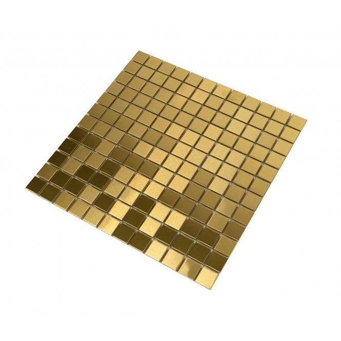 Lux Gold Square (2.3cm x 2.3cm) 29.8cm x 29.8cm Mosaic Tile