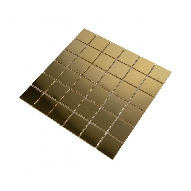 Lux Gold Square Gloss (4.8cm x 4.8cm) 30cm x 30cm Mosaic Tile