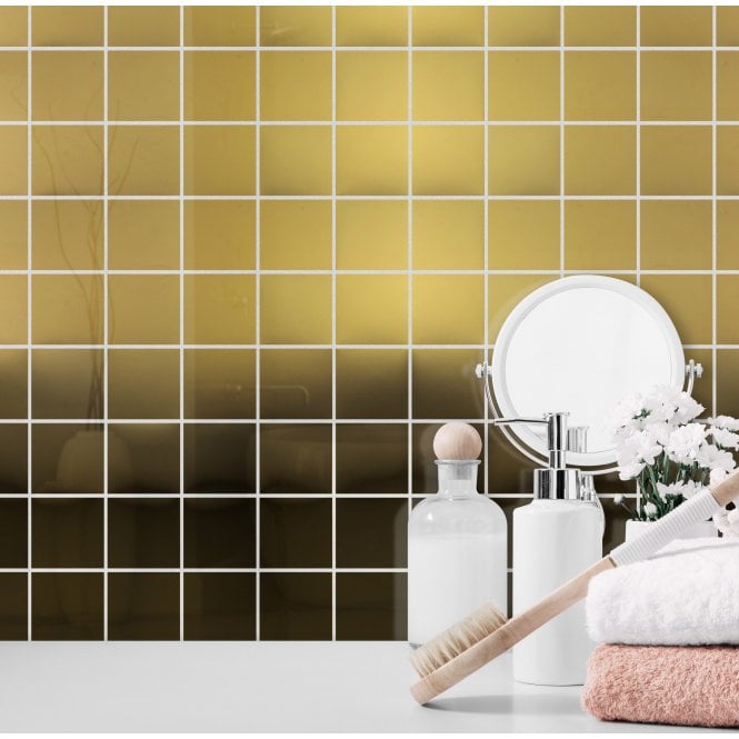 Lux Gold Square Gloss (4.8cm x 4.8cm) 30cm x 30cm Mosaic Tile