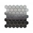 Lux Silver Hexagon Gloss (4.8cm x 4.8cm) 30cm x 30cm Mosaic Tile