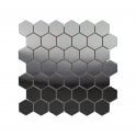 Lux Silver Hexagon Gloss (4.8cm x 4.8cm) 30cm x 30cm Mosaic Tile