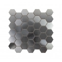 Lux Silver Hexagon Matt (4.8cm x 4.8cm) 30cm x 30cm Mosaic Tile