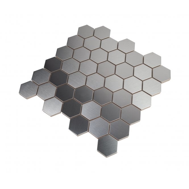 Lux Silver Hexagon Matt (4.8cm x 4.8cm) 30cm x 30cm Mosaic Tile