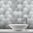 Lux Silver Hexagon Matt (4.8cm x 4.8cm) 30cm x 30cm Mosaic Tile