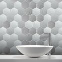 Lux Silver Hexagon Matt (4.8cm x 4.8cm) 30cm x 30cm Mosaic Tile