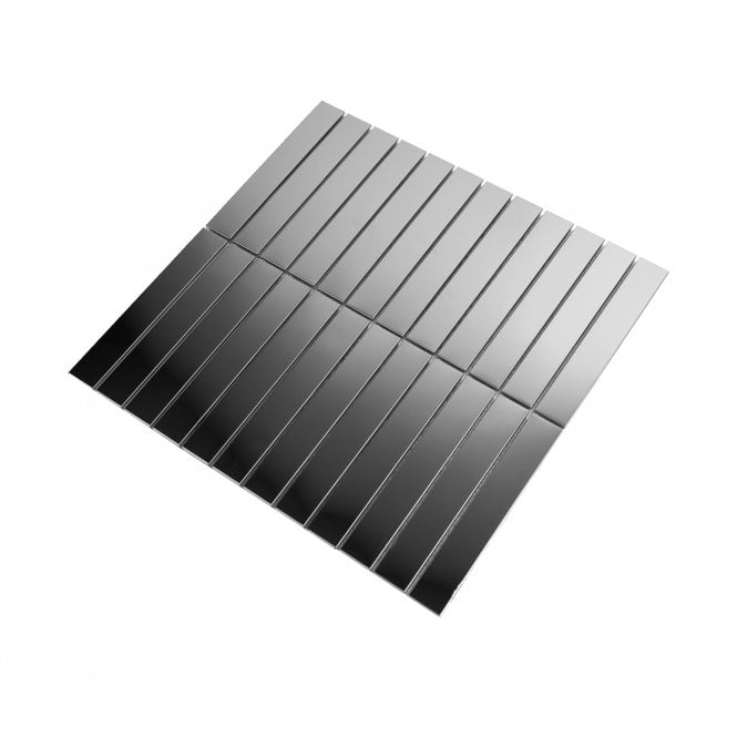 Lux Silver Kit Kat Gloss (2.3cm x 14.8cm) 30cm x 30cm Mosaic Tile