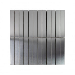 Lux Silver Kit Kat Matt (2.3cm x 14.8cm) 30cm x 30cm Mosaic Tile