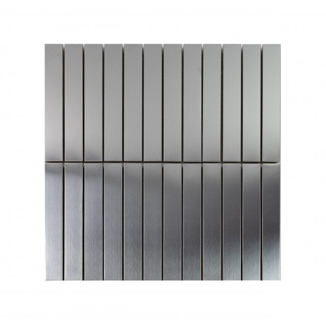 Lux Silver Kit Kat Matt (2.3cm x 14.8cm) 30cm x 30cm Mosaic Tile