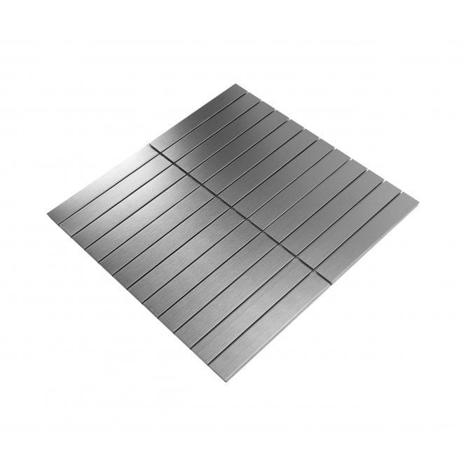 Lux Silver Kit Kat Matt (2.3cm x 14.8cm) 30cm x 30cm Mosaic Tile