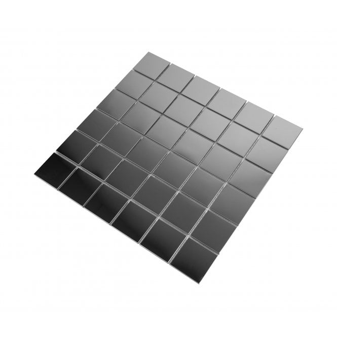 Lux Silver Square Gloss (4.8cm x 4.8cm) 30cm x 30cm Mosaic Tile
