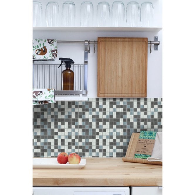 Malla Grey 30cm x 30cm Peel & Stick Mosaic Tile
