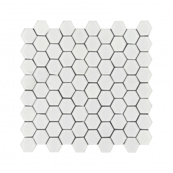 Malla Hexagon White 30cm x 30cm Peel & Stick Mosaic Tile