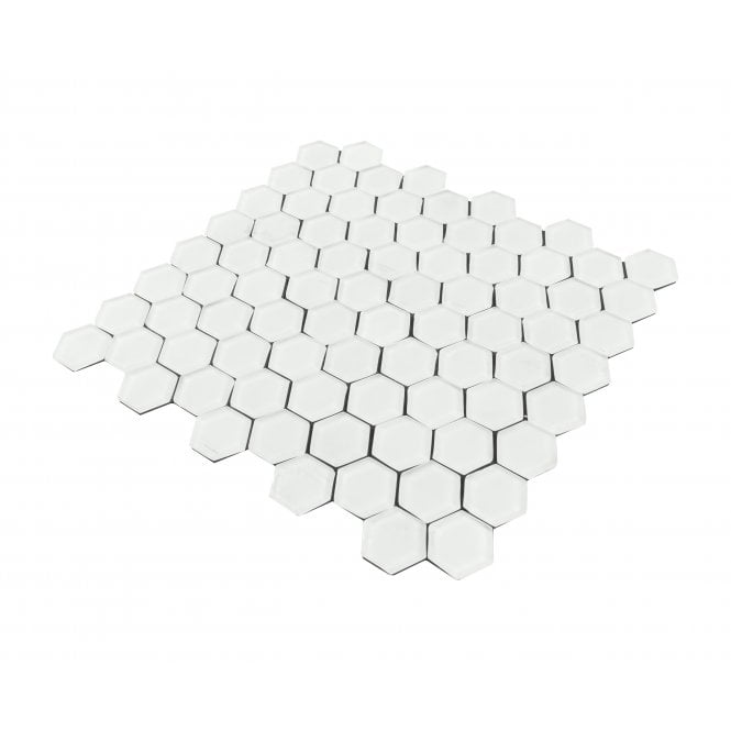 Malla Hexagon White 30cm x 30cm Peel & Stick Mosaic Tile