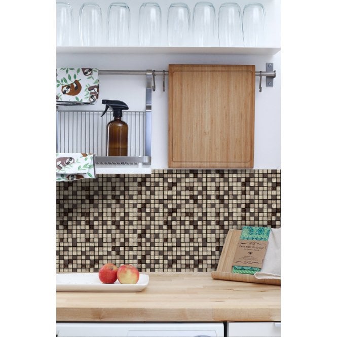 Malla Mini Beige 30cm x 30cm Peel & Stick Mosaic Tile