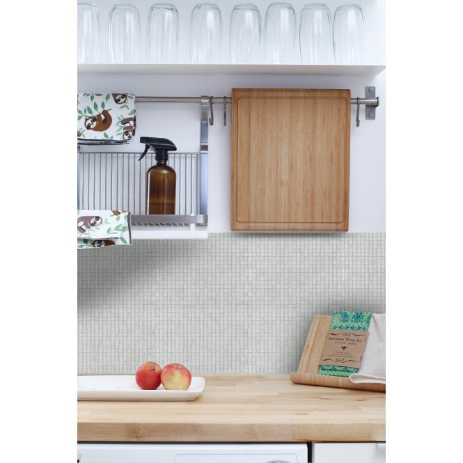 Malla White Mini 30cm x 30cm Peel & Stick Mosaic Tile
