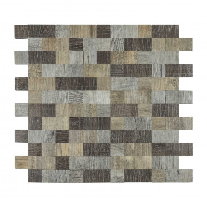 Malla Wood Brick Mosaic 30cm x 30cm Peel & Stick Mosaic Tile