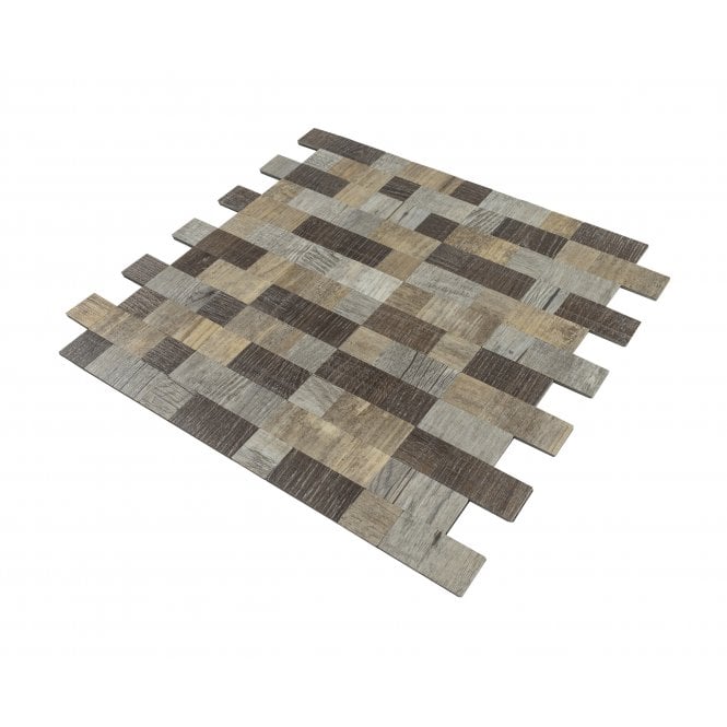 Malla Wood Brick Mosaic 30cm x 30cm Peel & Stick Mosaic Tile