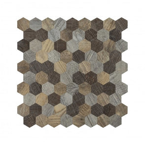 Malla Wood Hexagon Mosaic 30cm x 30cm Peel & Stick Mosaic Tile